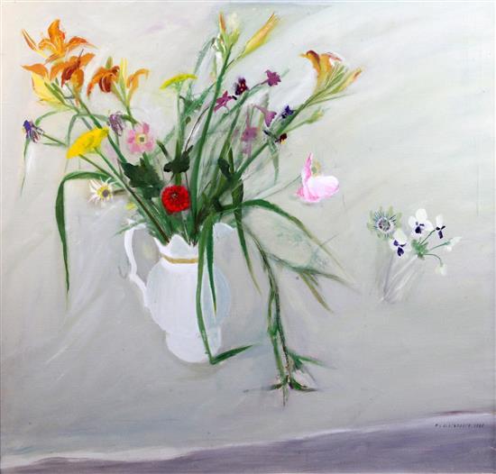 § Elizabeth Violet Blackadder (1931-) No.15 Flowers in a white jug, 32 x 34in.